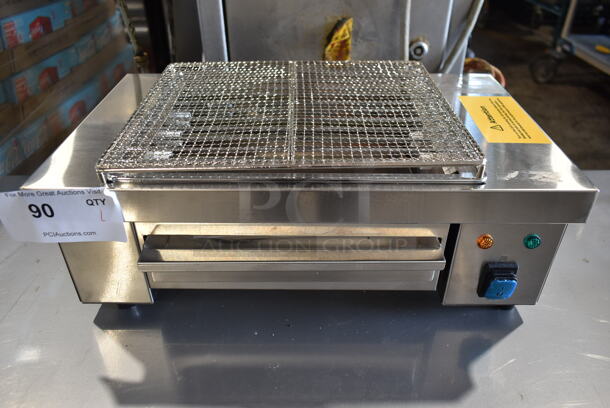 BRAND NEW SCRATCH AND DENT! 2022 Hoocoo IBG-18 Stainless Steel Commercial Countertop BBQ Barbecue Grill. 110 Volts, 1 Phase. Tested and Working! - Image 1 of 10