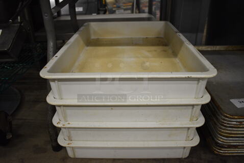 4 White Poly Dough Bins. 18x26x3. 4 Times Your Bid!