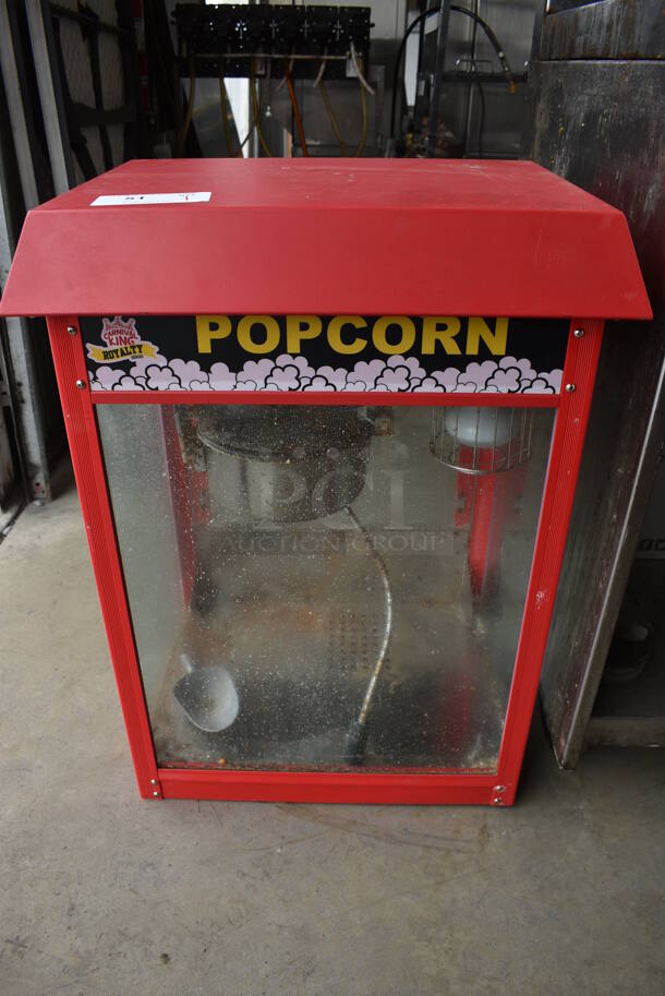 Carnival King Model 382PM30R Metal Commercial Countertop Popcorn Machine. 110 Volts, 1 Phase. 22x16.5x30. Tested and Working!