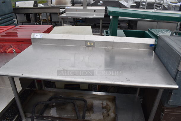 Stainless Steel Table w/ Back Splash and Metal Under Shelf. 60x31x41 - Image 6 of 8