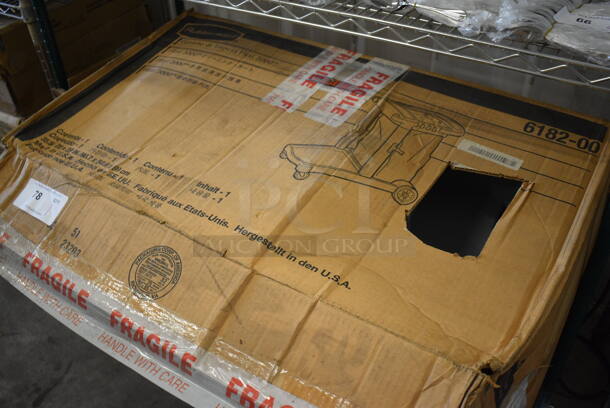 BRAND NEW IN BOX! Rubbermaid Gray Poly Cleaning Cart on Casters.  - Image 2 of 4