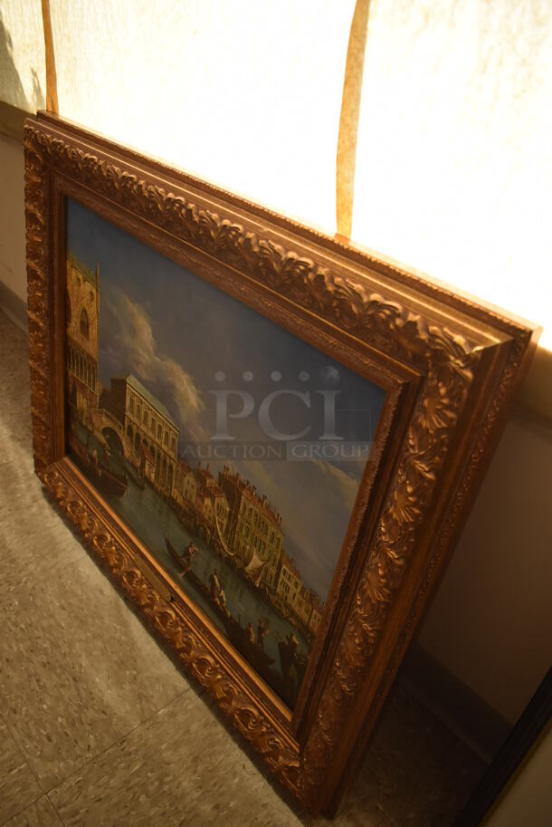 Framed Canvas Painting Reproduction of Bacino di San Marco by Giovanni Antonio Canaletto From Art Dealer Ed Mero! - Image 5 of 7