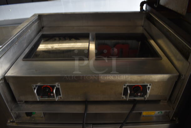 CookTek Stainless Steel Commercial Countertop Electric Powered 2 Burner Induction Range on Electrolux Model ELP/SUSA Stainless Steel Vent Cabinet on Commercial Casters. 208-250 Volts. 35x28x36 - Image 2 of 8