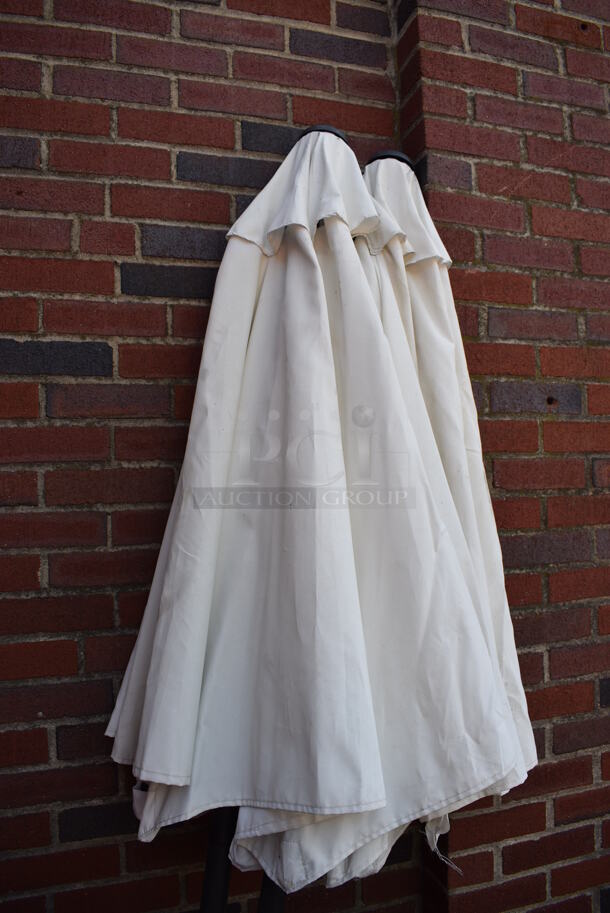 2 White Patio Umbrellas. 85". 2 Times Your Bid! - Image 4 of 4