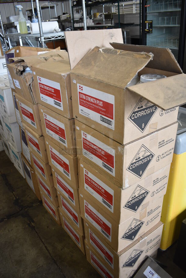 18 Boxes of 4 BRAND NEW Swisher Extra Strength Plus Solid High Temp Dish Machine Detergent. Total of 71 Containers. 6x6x8. 18 Times Your Bid! - Image 4 of 4