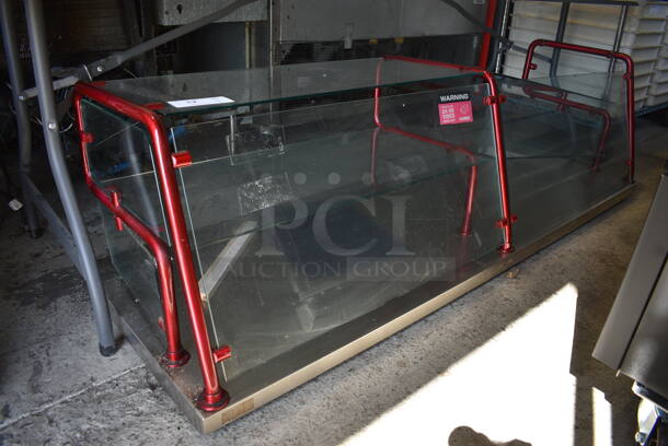 Metal Countertop Glass Case w/ Glass Shelves. 73x25x20.5
