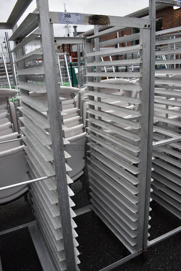 Metal Commercial Pan Transport Rack on Commercial Casters. 22.5x27x65