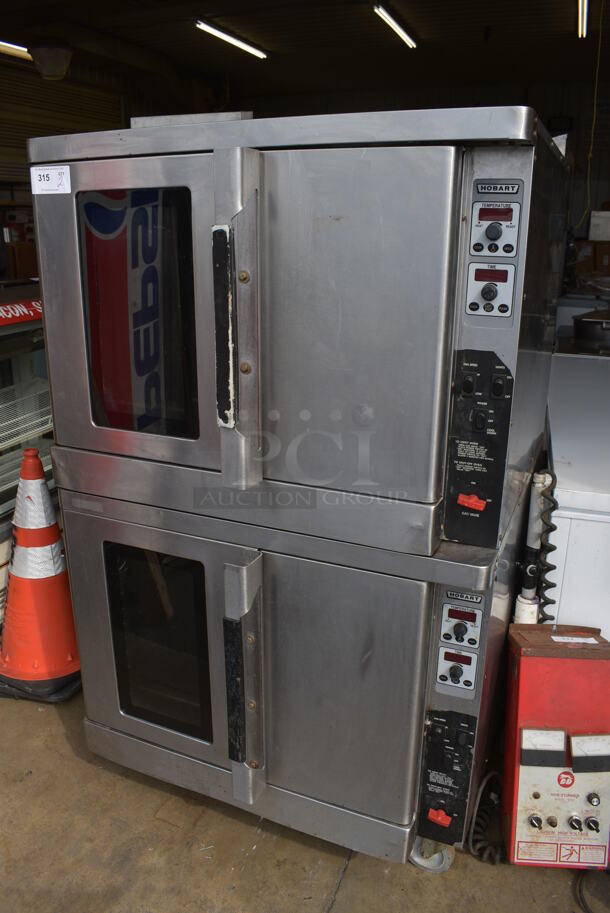 2 Hobart Stainless Steel Commercial Natural Gas Powered Full Size Convection Ovens w/ View Through Doors, Metal Oven Racks on Commercial Casters. 38x37x66. 2 Times Your Bid! - Image 2 of 7