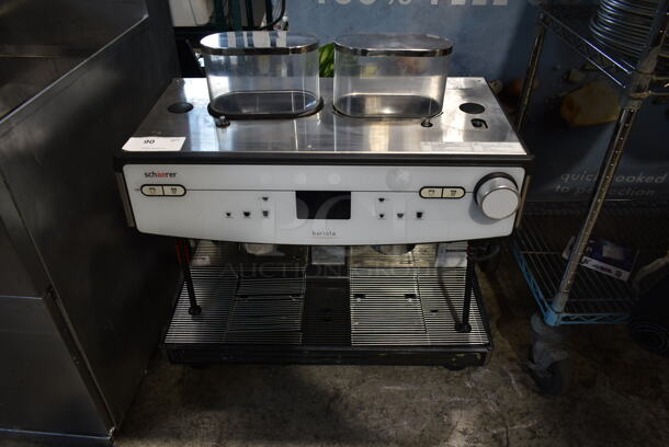 2018 Schaerer Barista Stainless Steel Commercial Countertop 2 Group Espresso Machine w/ 2 Steam Wands and 2 Hoppers. 208/240 Volts, 1 Phase. - Image 1 of 5