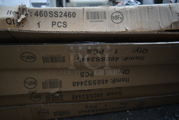 5 BRAND NEW SCRATCH AND DENT! Regency Four are 460SS2448 Spec Line 24" x 48" NSF Stainless Steel Solid Shelf and One Is 460SS2460 Spec Line 24" x 60" NSF Stainless Steel Solid Shelf. 5 Times Your Bid! - Image 6 of 6