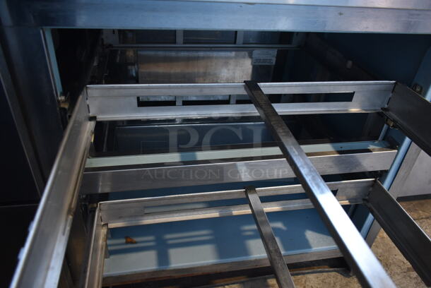 Delfield Stainless Steel Commercial Sandwich Salad Prep Table Bain Marie Mega Top w/ 4 Drawers and Over Shelf. 115 Volts, 1 Phase. Tested and Working! - Image 9 of 9
