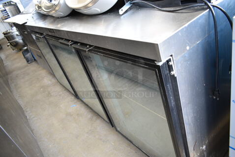 Delfield UC4472N-G46-A2 Metal Commercial 3 Door Back Bar Cooler Merchandiser. 115 Volts, 1 Phase. Tested and Working!