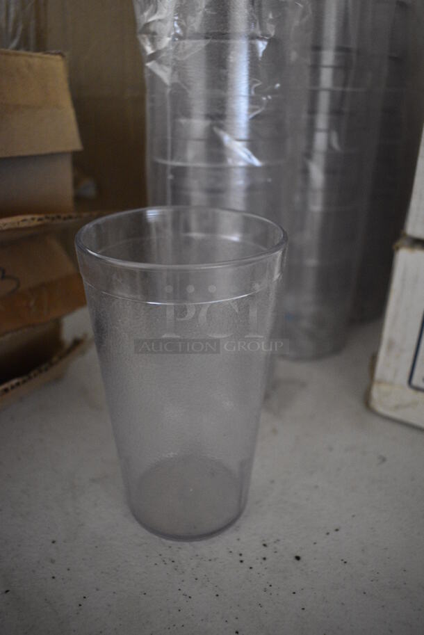 ALL ONE MONEY! Lot of 36 Clear Poly Beverage Tumblers! 3x3x5 