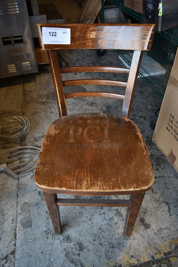 Wooden Dining Height Chair w/ Ladder Back Rest. - Image 1 of 5