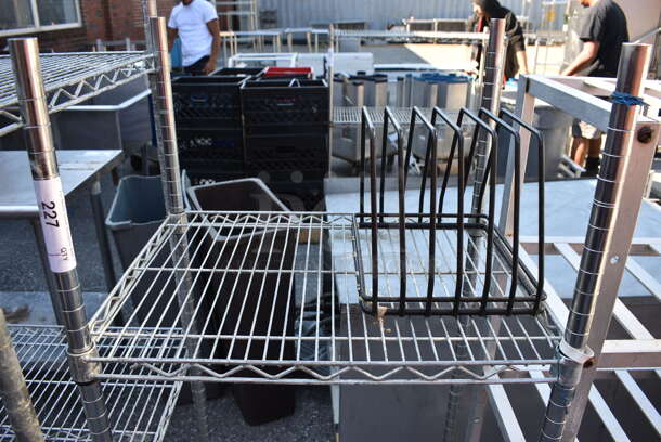 Chrome Finish 2 Tier Shelving Unit. BUYER MUST DISMANTLE. PCI CANNOT DISMANTLE FOR SHIPPING. PLEASE CONSIDER FREIGHT CHARGES. 24x18x54 - Image 2 of 4