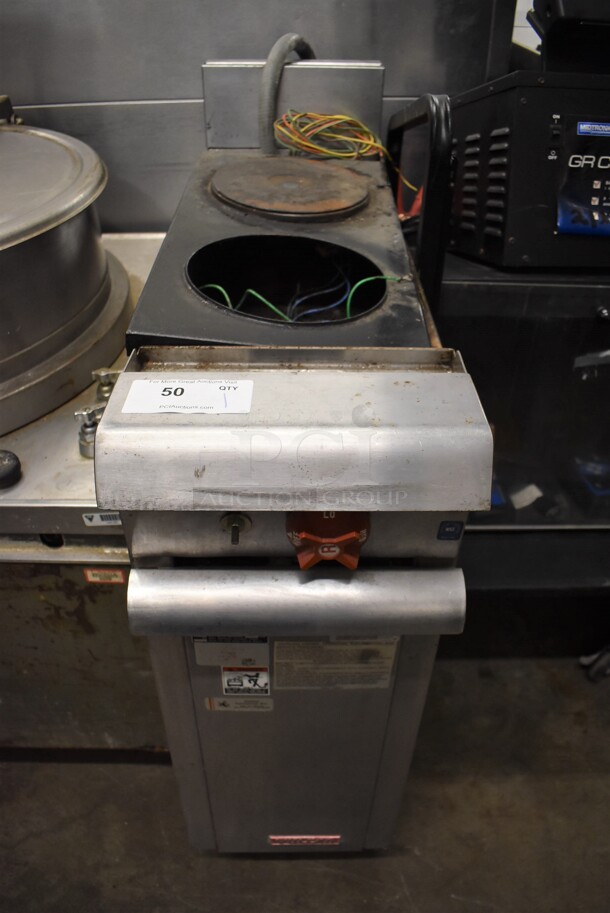 Vulcan VEX3 Stainless Steel Commercial Electric Powered 2 Burner Hot Plate Range. Missing Pieces. 480 Volts, 3 Phase. 12x38x43