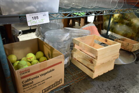 ALL ONE MONEY! Tier Lot of Various Items Including Tennis Balls, Crate, Ceramic Dishes