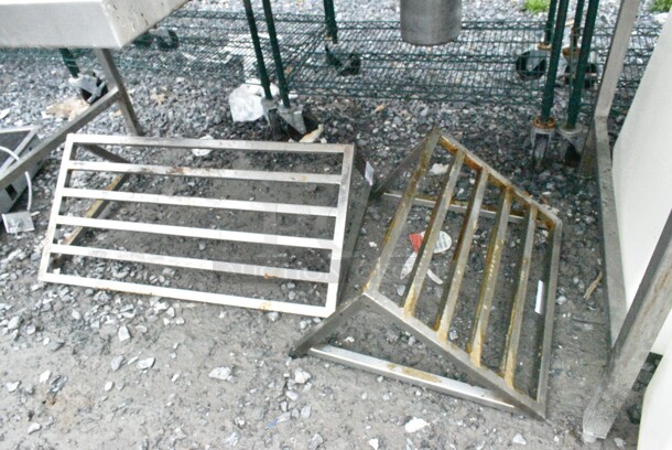 2 Metal Dunnage Style Wall Mount Shelf. 36x18x14.5, 24x18x14.5. 2 Times Your Bid! - Image 1 of 5