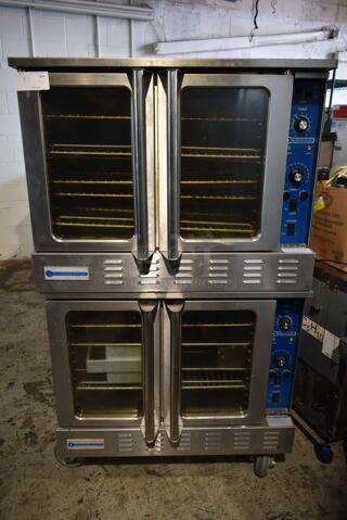 2 2020 Standard Range SR-COE 208 Stainless Steel Commercial Electric Powered Full Size Convection Oven w/ View Through Doors, Metal Oven Racks and Thermostatic Controls on Commercial Casters. 208 Volts, 1/3 Phase. 2 Times Your Bid!