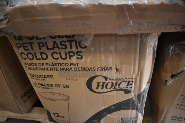 PALLET LOT of 30 BRAND NEW Boxes Including 50012C 12 oz. Coffee Print Poly Paper Hot Cup, 347SP10WH Visions Florence 10" Square White Plastic Plate - 120/Case, 394365XL Noble X Large Gloves, 50020W Choice 20 oz. White Poly Paper Hot Cup - 600/Case, 500CC12 Choice Clear PET Customizable Plastic Cold Cup - 12 oz. - 1000/Case, 500TW5 Choice 5 oz. Translucent Thin Wall Plastic Cold Cup - 2500/Case, 130BKFSNH Visions Heavy Weight Black Wrapped Plastic Cutlery Pack with Napkin - 500/Case, 130ROLLKFSSC Visions 18" x 15 1/2" Pre-Rolled Linen-Feel White Napkin and Classic Heavy Weight Silver Plastic Cutlery Set - 100/Case, 394385XL X Large Powder-Free Disposable Latex Gloves, 395L1020BGS Choice Hot Cup Lids, 130SERVSP8BK Choice 8 1/2" Black Disposable Plastic Serving Spoon - 72/Case, 130BFORK Choice Medium Weight Black Plastic Fork - 1000/Case, 612605070HD Full Size Heavy-Duty Foil Steam Table Pan Deep 3 3/8" Depth, 395TO661 Heavy duty foil steam table pans, Choice Portion Cup Lids, 1002218-EO Shopping Bags, 795PTOKFT8 Choice Kraft Microwavable Folded Paper #8 Take-Out Container 6" x 4 5/8" x 2 1/2" - 300/Case, 130ROLLKFSCL Compostable Sugarcane / Bagasse Take-Out Container, 500LFLATPLA Plastic Lid With Straw Slot, 433BR1852SACK Paper Barrel Sack, 500CC32 Choice HD 32 oz. Tall Heavy Weight Clear PET Plastic Cold Cup - 300/Case, 4339BULK Choice 9" White Uncoated Paper Plate - 1000/Case, 999SP10CL Visions 10" Square Plates. 30 Times Your Bid! - Image 5 of 12