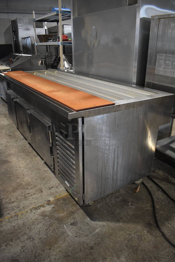 Kairak KBP-915 Sandwich Prep Table With 3 Door Refrigerated Base and Polycoated Racks on Commercial Casters. 115V. Can't Test Due To Cut Cord - Image 3 of 8