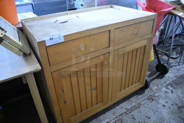Wood Pattern Cabinet w/ 2 Door and 2 Drawers. 39x24.5x34.5 - Image 2 of 3
