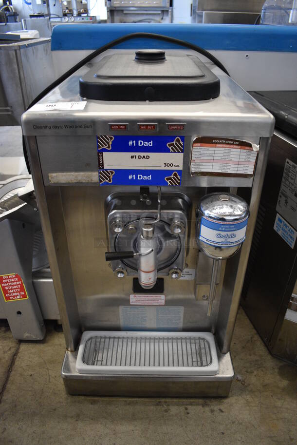 2013 Taylor Model 340D-27 Stainless Steel Commercial Countertop Single Flavor Frozen Beverage Machine w/ Drink Mixer Attachment. 208-230 Volts, 1 Phase. 18x32x32