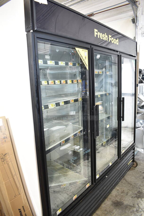 2015 True GDM-72-LD Metal Commercial 3 Door Reach In Cooler Merchandiser w/ Poly Coated Racks. 115 Volts, 1 Phase. Tested and Working! - Image 1 of 5