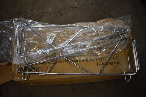 ALL ONE MONEY! Lot of 20 BRAND NEW IN BOX! Winco Chrome Finish Shelving Wall Mount Brackets. 20x3x8