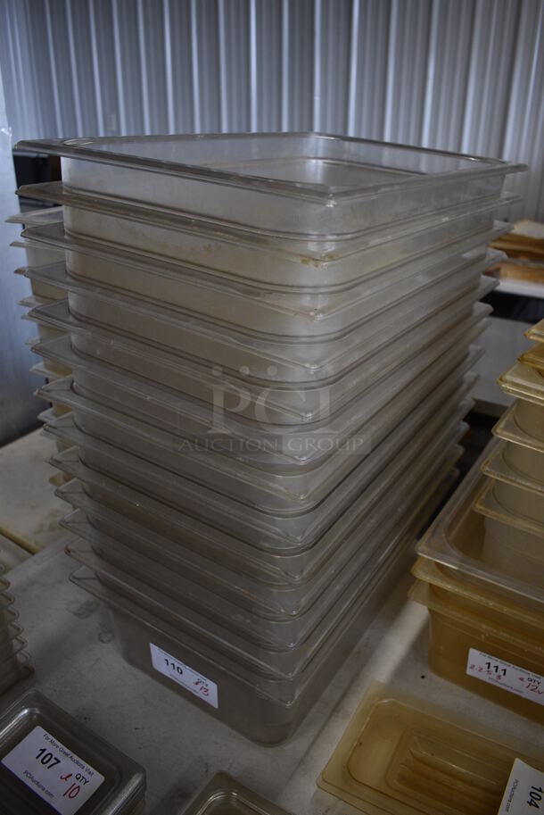 ALL ONE MONEY! Lot of 13 Clear Poly Full Size Drop In Bins! 1/1x6 - Image 2 of 3