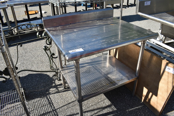 Stainless Steel Table w/ Under Shelf and Back Splash. 36x30x39 - Image 2 of 4