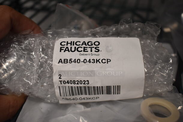 BRAND NEW SCRATCH AND DENT! Lot of Faucet Pieces Including Chicago 184-PPNF Lever Handles, Chicago Faucet AB540-043KCP - Image 4 of 7
