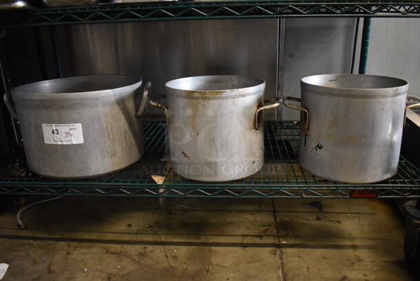 ALL ONE MONEY! Tier Lot of 3 Various Metal Stock Pots. Includes 16x14x9, 12x10x9