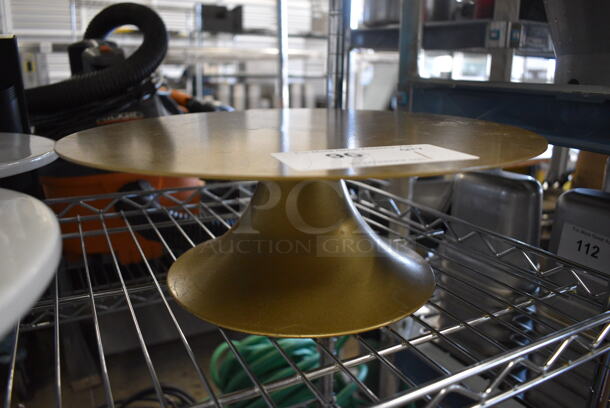 Gold Colored Metal Cake Stand. 14x14x5 - Image 2 of 3
