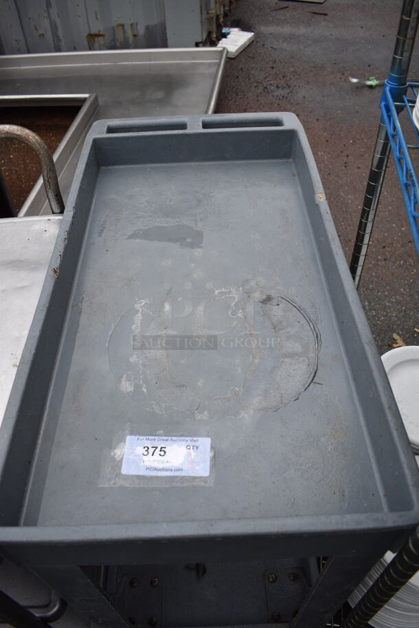 Gray Poly 2 Tier Cart w/ Push Handle on Commercial Casters. 34x18x32 - Image 2 of 4