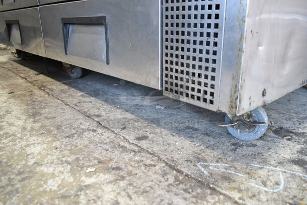 2020 True TRCB-82-84 Stainless Steel Commercial 4 Drawer Chef Base on Commercial Casters. 115 Volts, 1 Phase. Tested and Powers On But Does Not Get Cold
 - Image 3 of 9