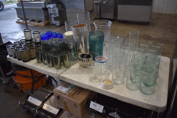 ALL ONE MONEY! Lot of Contents on Table Including Votives, Vases and Glasses! - Image 2 of 11