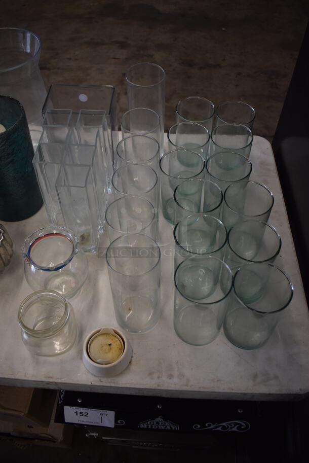 ALL ONE MONEY! Lot of Contents on Table Including Votives, Vases and Glasses! - Image 5 of 11