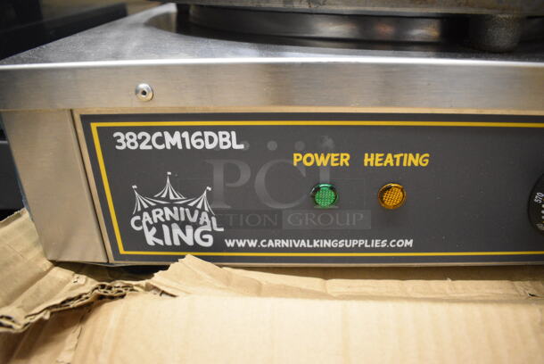 IN ORIGINAL BOX! Carnival King 382CM16DBL Stainless Steel Commercial Countertop Electric Powered 2 Burner Crepe Maker. 208-240 Volts, 1 Phase. 34x18x7 - Image 7 of 10