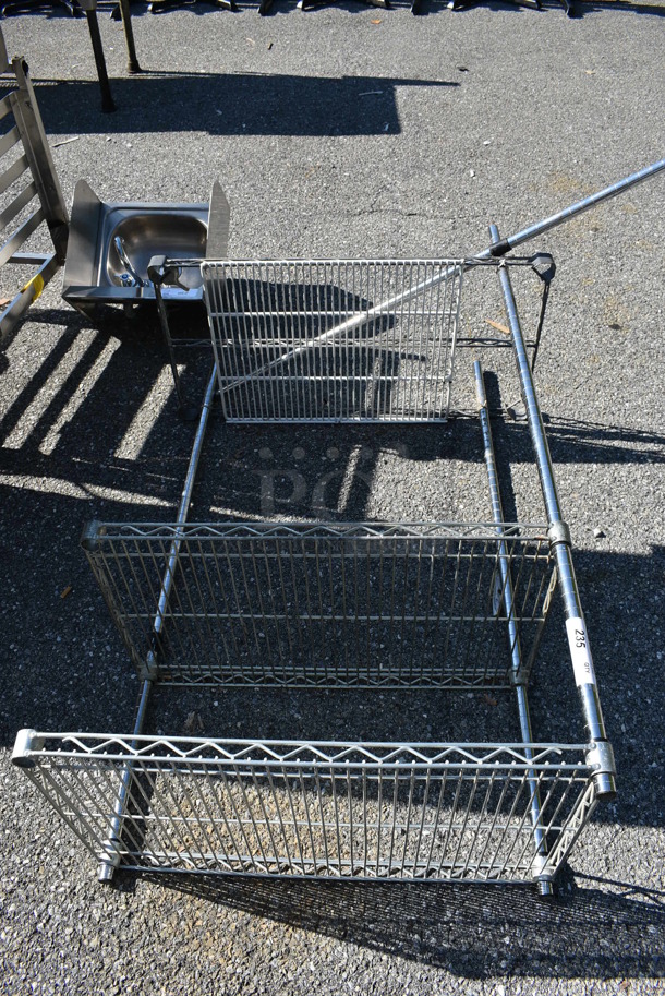 Chrome Finish 3 Tier Shelving Unit. BUYER MUST DISMANTLE. PCI CANNOT DISMANTLE FOR SHIPPING. PLEASE CONSIDER FREIGHT CHARGES. 30x18x55 - Image 1 of 3