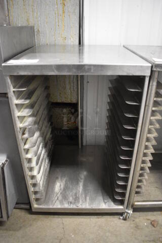 Metal Commercial Pan Transport Rack on Commercial Casters. 19.5x22x32.5