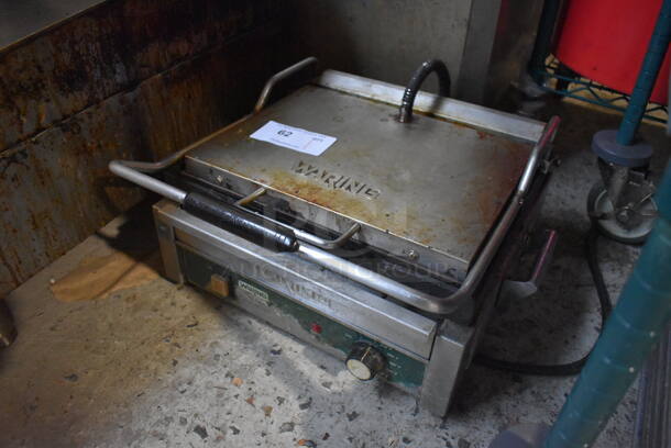 Waring Stainless Steel Commercial Countertop Electric Powered Panini Press w/ Thermostatic Controls. 19x19x12. Tested and Working! - Image 2 of 7