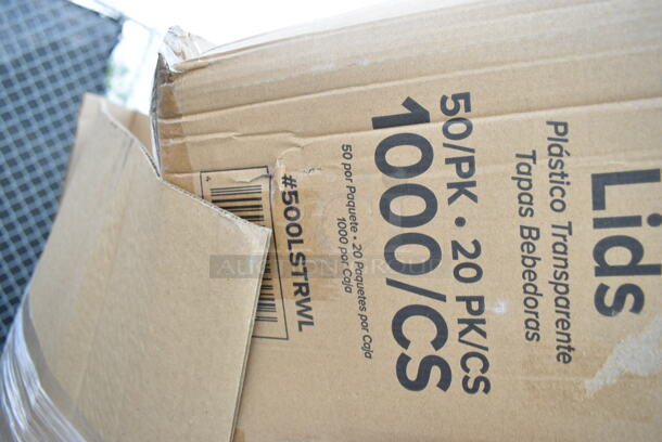 PALLET LOT of 20 BRAND NEW Boxes Including 2 Box Fineline 5032-BK Fineline 5032-BK Super Bowl 32 oz. Black PET Plastic Bowl - 100/Case, 128HD8COMBO Choice Heavy Duty 8 oz. Microwavable Translucent Plastic Deli Container and Lid Combo Pack - 240/Case, 500LSTRWL Choice 32 oz. Clear Sip-Through Lid with Extra-Wide Opening - 500/Case, 5001BNAP Choice 1-Ply White Beverage / Cocktail Napkin - 4000/Case, 433300100 Choice 6" x 1" x 8" White Sandwich / Cookie Bag - 2000/Case, 129MCR50B Choice 43 oz. Black Round Microwavable Heavy Weight Container with Lid 9" - 150/Case, 500CC20 Choice Clear PET Customizable Plastic Cold Cup - 20 oz. - 600/Case. 20 Times Your Bid!  - Image 6 of 12