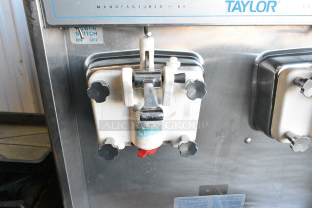 Taylor 755-27 Stainless Steel Commercial 2 Flavor w/ Twist Soft Serve Ice Cream Machine on Commercial Casters. 208-230 Volts, 1 Phase.  - Image 5 of 8