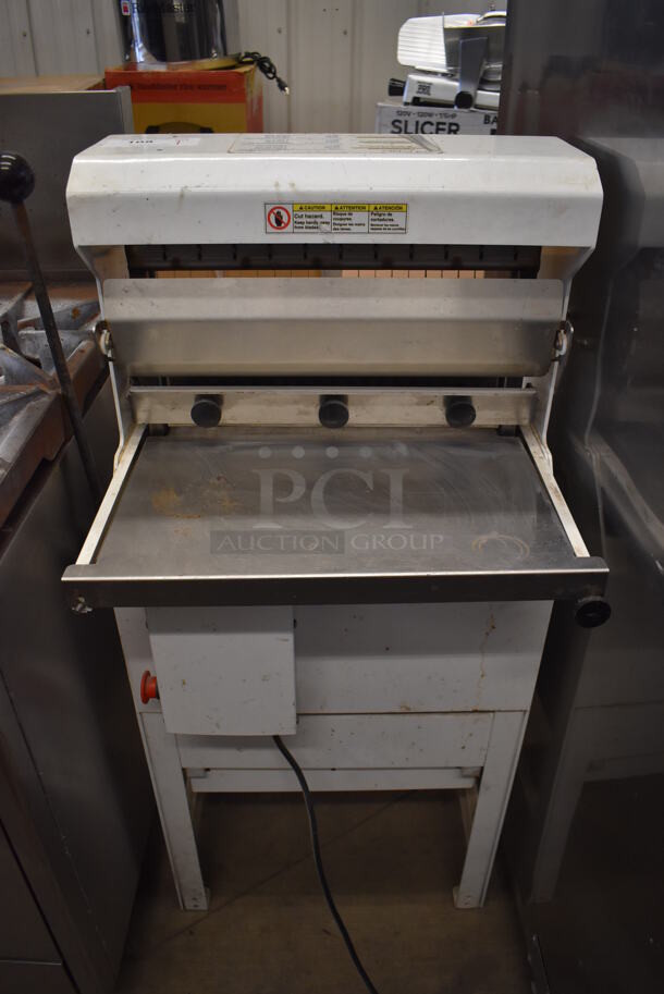 Oliver 777-NT Metal Commercial Floor Style Bread Loaf Slicer. 115 Volts, 1 Phase. 25x24x47. Tested and Working!