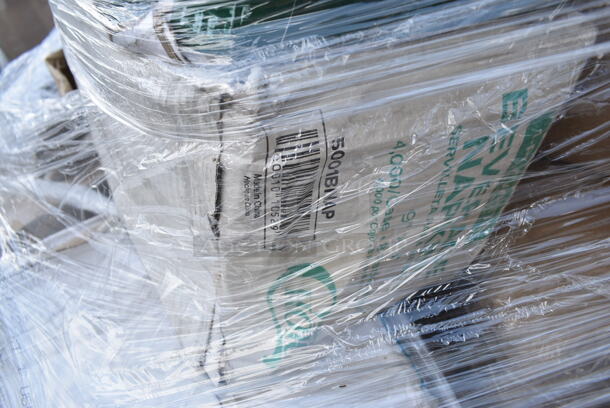 PALLET LOT of 20 BRAND NEW Boxes Including 2 Box Fineline 5032-BK Fineline 5032-BK Super Bowl 32 oz. Black PET Plastic Bowl - 100/Case, 128HD8COMBO Choice Heavy Duty 8 oz. Microwavable Translucent Plastic Deli Container and Lid Combo Pack - 240/Case, 500LSTRWL Choice 32 oz. Clear Sip-Through Lid with Extra-Wide Opening - 500/Case, 5001BNAP Choice 1-Ply White Beverage / Cocktail Napkin - 4000/Case, 433300100 Choice 6" x 1" x 8" White Sandwich / Cookie Bag - 2000/Case, 129MCR50B Choice 43 oz. Black Round Microwavable Heavy Weight Container with Lid 9" - 150/Case, 500CC20 Choice Clear PET Customizable Plastic Cold Cup - 20 oz. - 600/Case. 20 Times Your Bid!  - Image 9 of 12