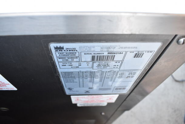 2010 Taylor C709-33 Stainless Steel Commercial Countertop Air Cooled Single Flavor Soft Serve Ice Cream Machine. 208-230 Volts, 3 Phase. 22x34x36 - Image 9 of 9