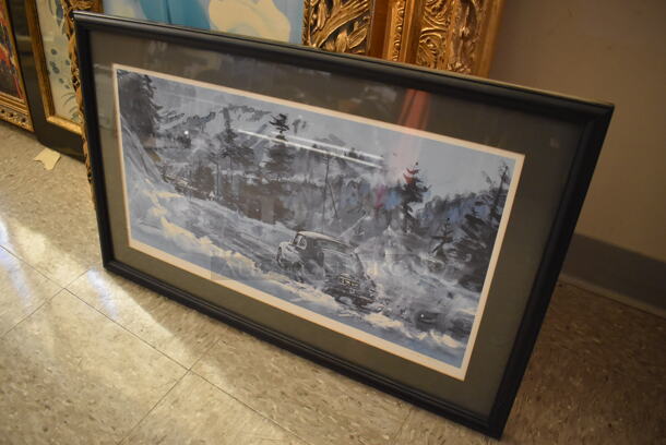 Framed Picture of Porsche 356 1300 Coupe Driving Through Snow. - Image 2 of 6