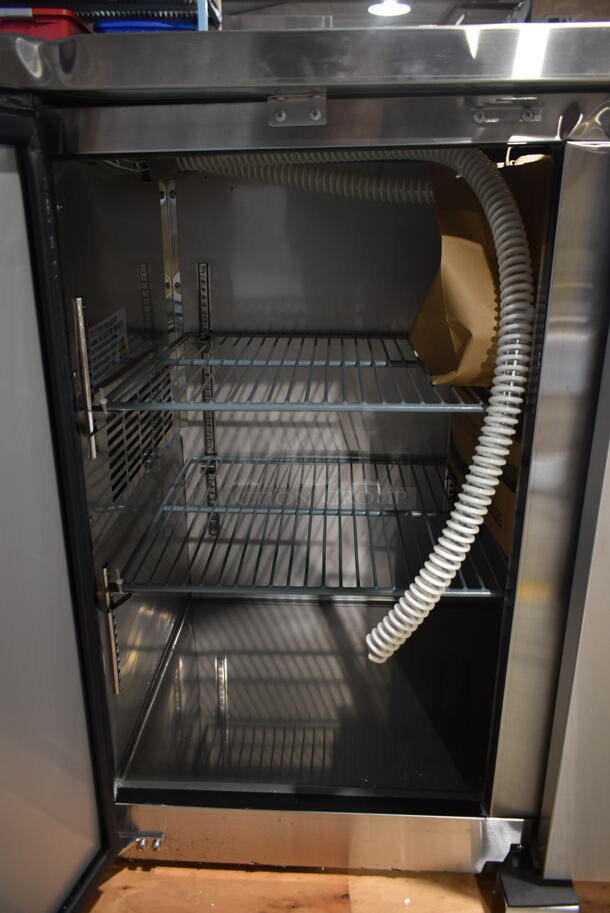 BRAND NEW SCRATCH AND DENT! 2023 Avantco 178UDD72HCS Stainless Steel Commercial Direct Draw Kegerator w/ 2 Beer Towers. 115 Volts, 1 Phase. Stock Picture Used as Gallery. Tested and Powers On But Does Not Get Cold
 - Image 6 of 9