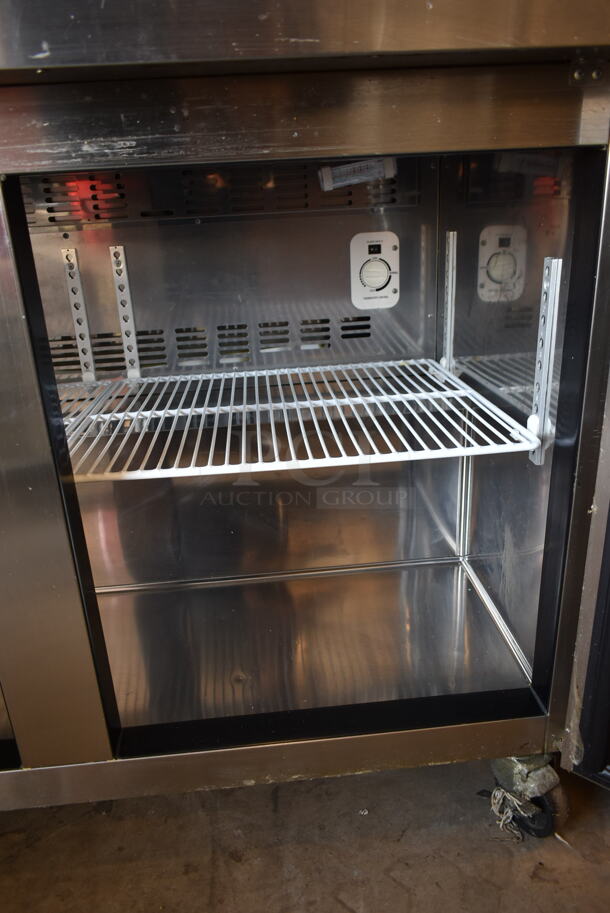Blue Air BLUR48 Stainless Steel Commercial 2 Door Undercounter Cooler on Commercial Casters. 115 Volts, 1 Phase. Tested and Powers On But Temps at 50 Degrees - Image 7 of 7